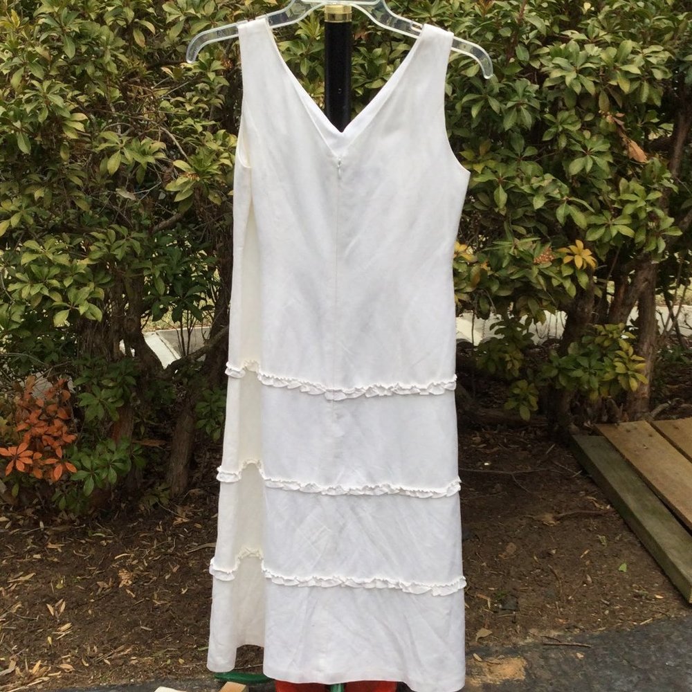 Talbots White Sleeveless Maxi Fit Dress